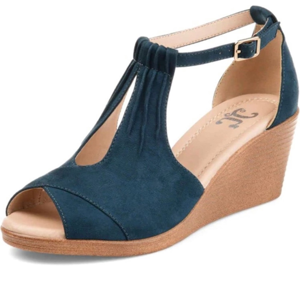 Journee ankle strap wedge. Brand new, never worn. Still in box.